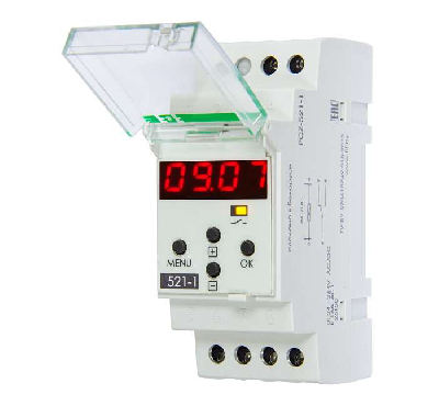 Реле времени PCZ-521-1 (1канал-125пар вкл./выкл. сут./нед. Циклы 24-264В AC/DC 16А 1P IP20 монтаж на DIN-рейке)F&F EA02.002.010