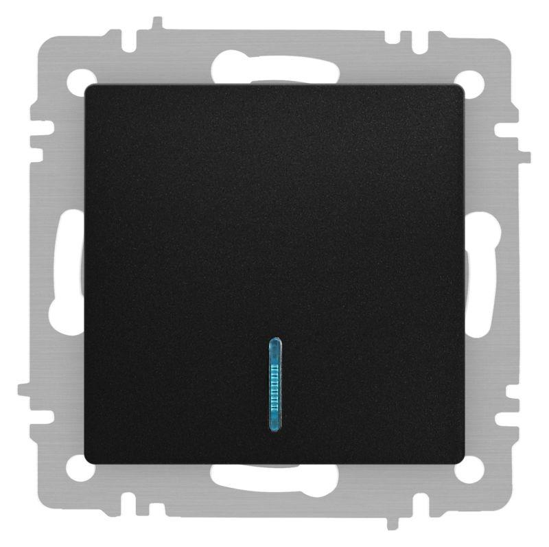 Выключатель Accent 6-102-05 с подсветкой 10А-250В IP20 СУ AL/CU антрацит Intro Б0063475