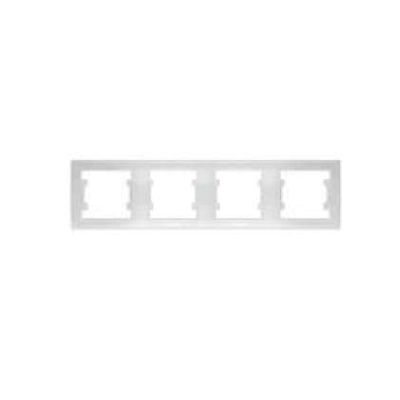Рамка четверная 4-м Белая серия Бриллиант горизонтальная 4-поста UNIVersal 7947502