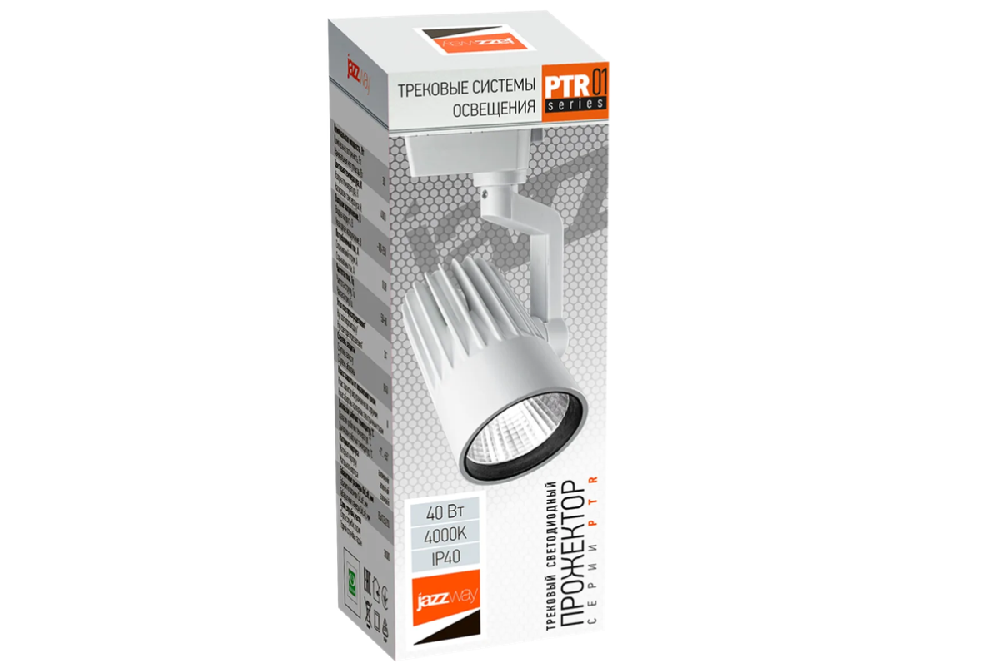 Светильник трековый PTR 0140-2 40Вт 4000К 24град. WH IP40 бел. JazzWay 5022775