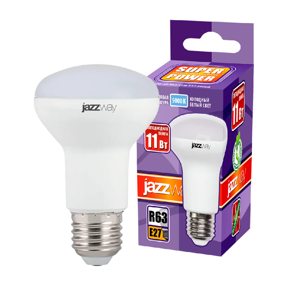 Лампа светодиодная PLED-SP R63 11Вт 5000К холод. бел. E27 820лм 230В JazzWay 1033673