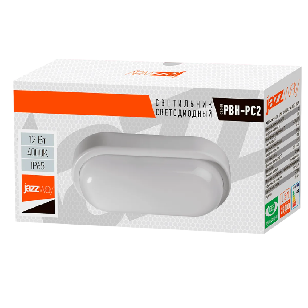 Светильник светодиодный PBH-PC2-OA 12Вт 4000К IP65 бел. овал. JazzWay 1035677A